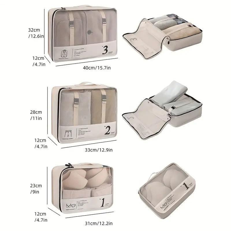 Water-Resistant 7-Piece Luggage Organizer Set