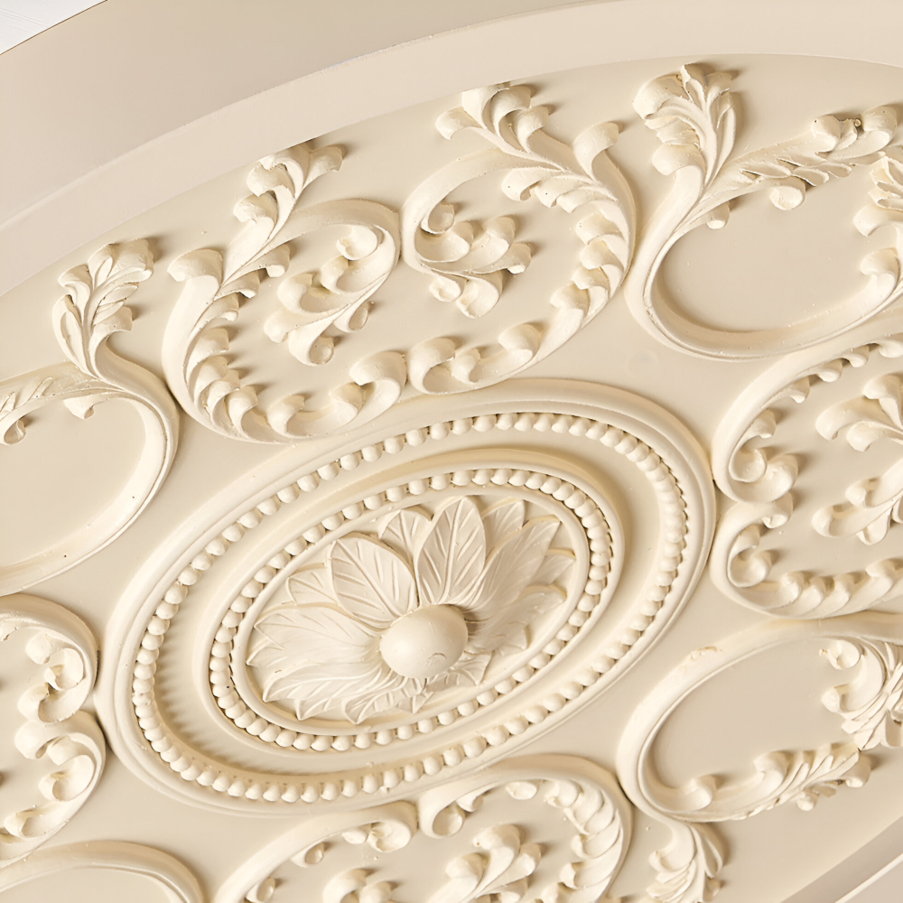 Ceiling lamp with embossed floral design – Remote dimmable control