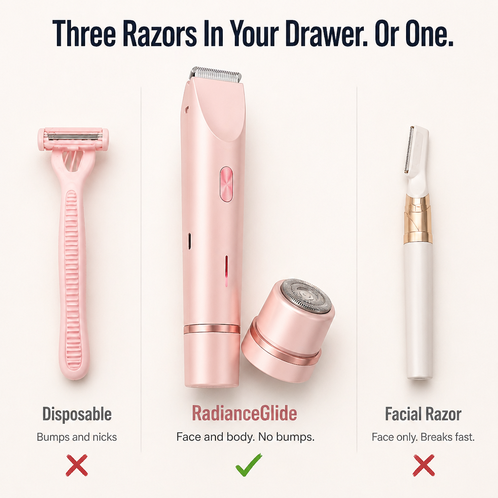 2-in-1 Women's Shaver for Face and Body - Radiance Glide