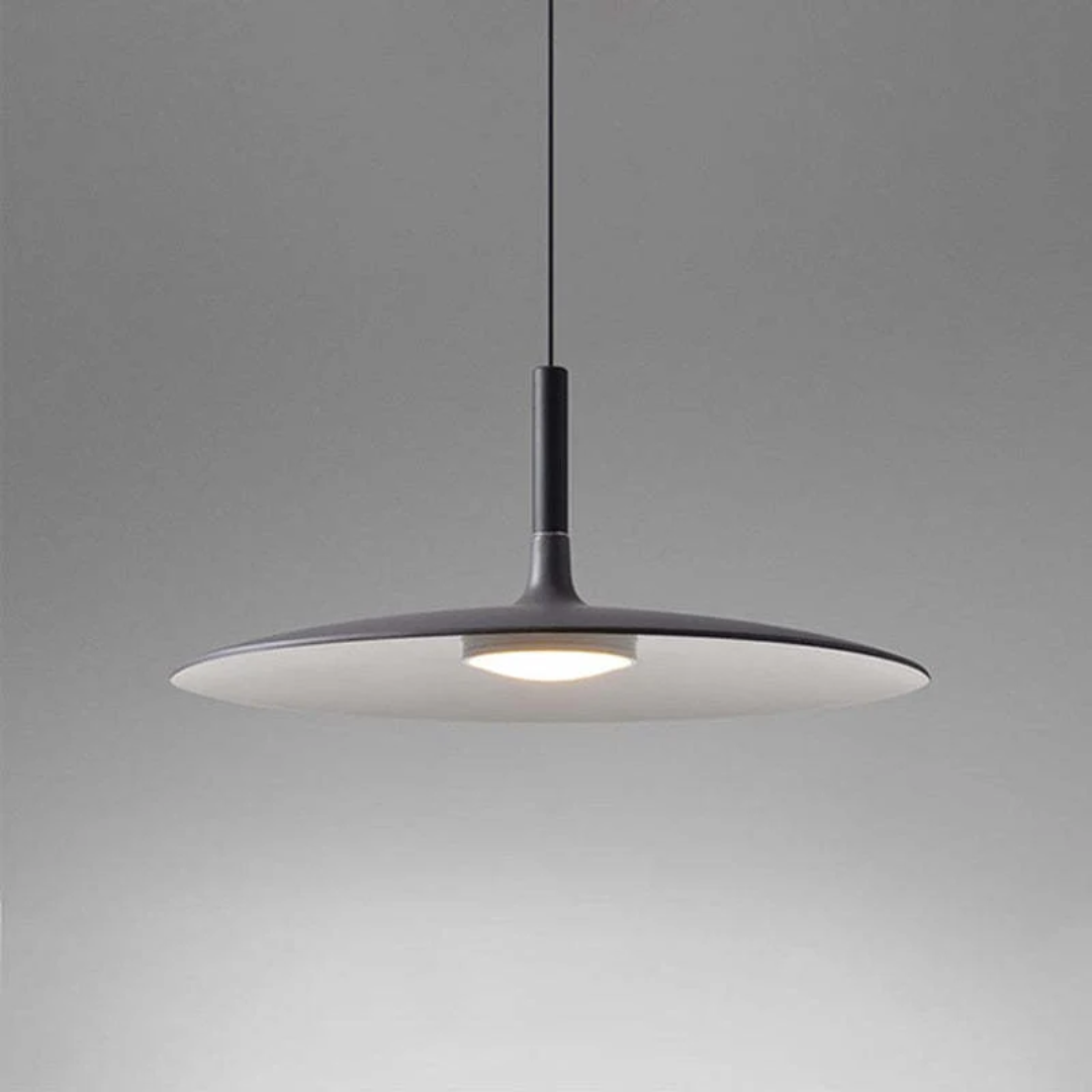 Contemporary White Metal Hanging Lamp – LED, Height Adjustable