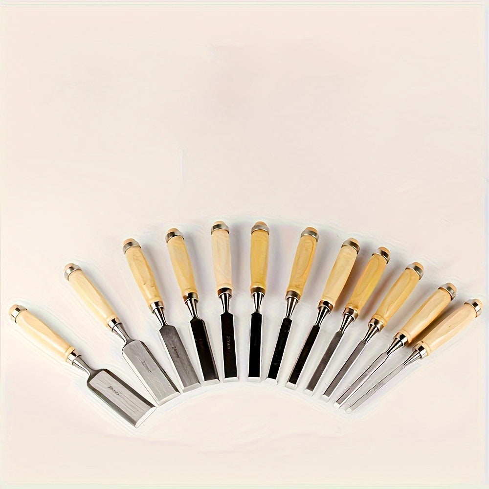12-Piece Precision Wood Chisel Set for Clean Woodworking