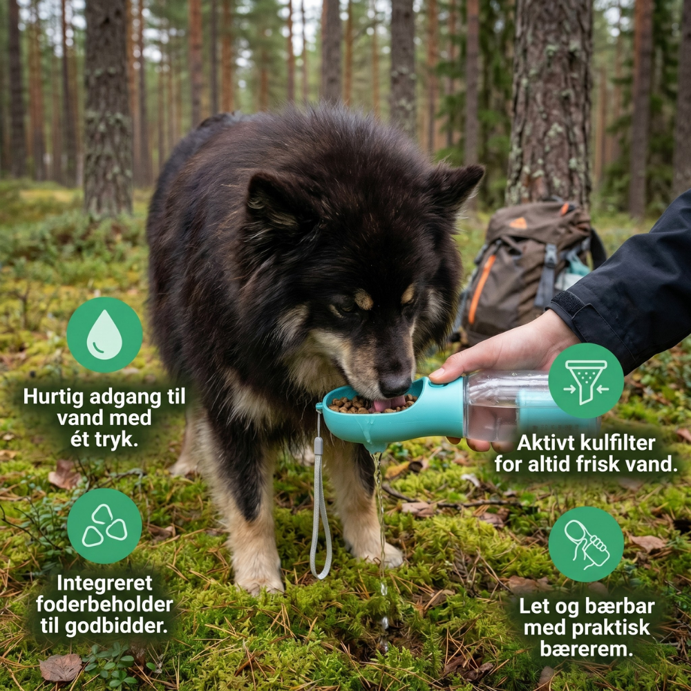3-in-1 Dog Water Bottle with Food Container
