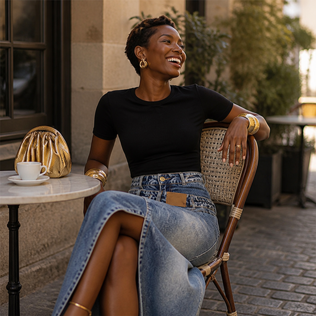 SuraDenim™ Maxi Skirt — Command Every Room with Effortless, Head-Turning Confidence