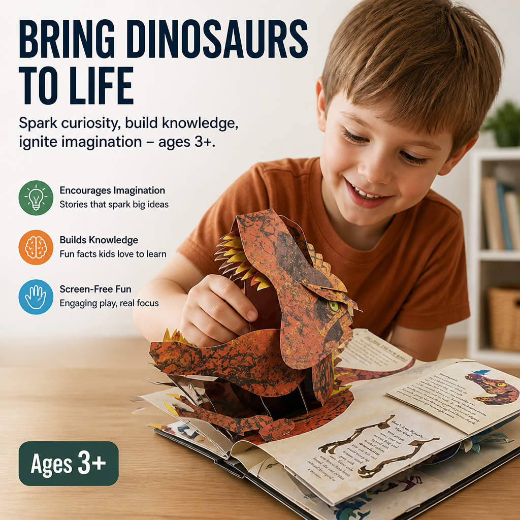 PrehistoRise™ — Watch Dinosaurs Leap Off the Page & Hold Their Attention for Real