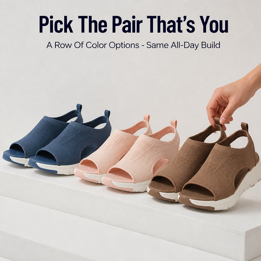 SlingFlexie™ – Breathable Knit Slingback Comfort Sandals with Arch Support