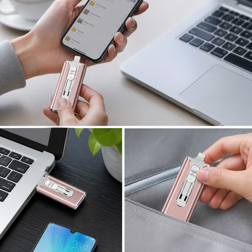 FlashNexa™ 4-in-1 Mobile U-Disk — Unlock Instant, Hassle-Free Storage Across All Your Devices