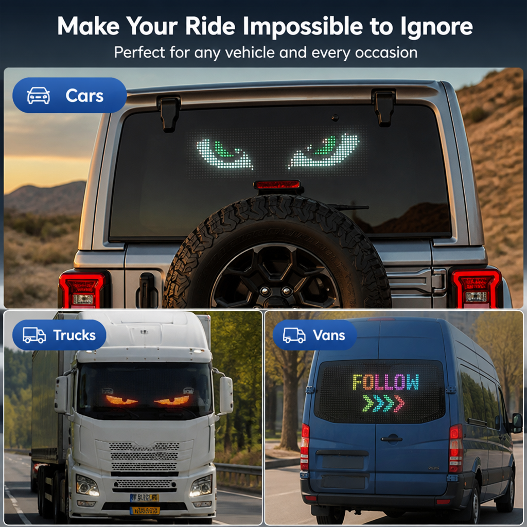 Vyzora™ Matrix LED Screen — Make Your Ride Impossible to Ignore, Anytime, Anywhere