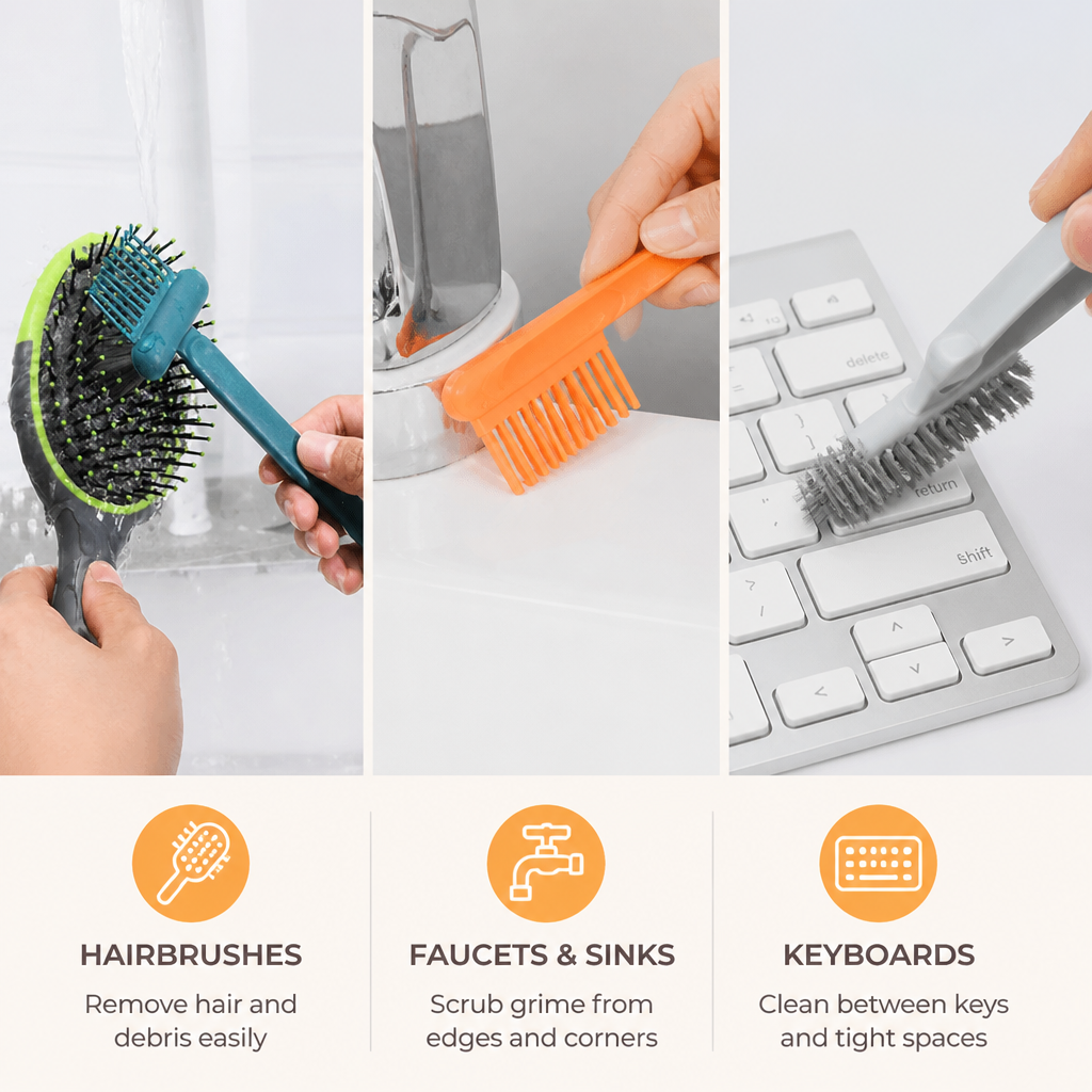 SwiftSheen™ 2-in-1 Hairbrush Cleaner — Effortless Brilliance for Pristine, Healthy Brushes Every Time