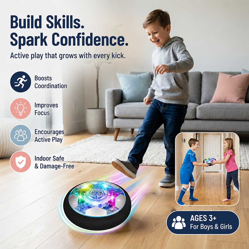 AirGlide Sphere™ — Ignite Lightning-Fast Indoor Football Fun Without the Fear of Damage