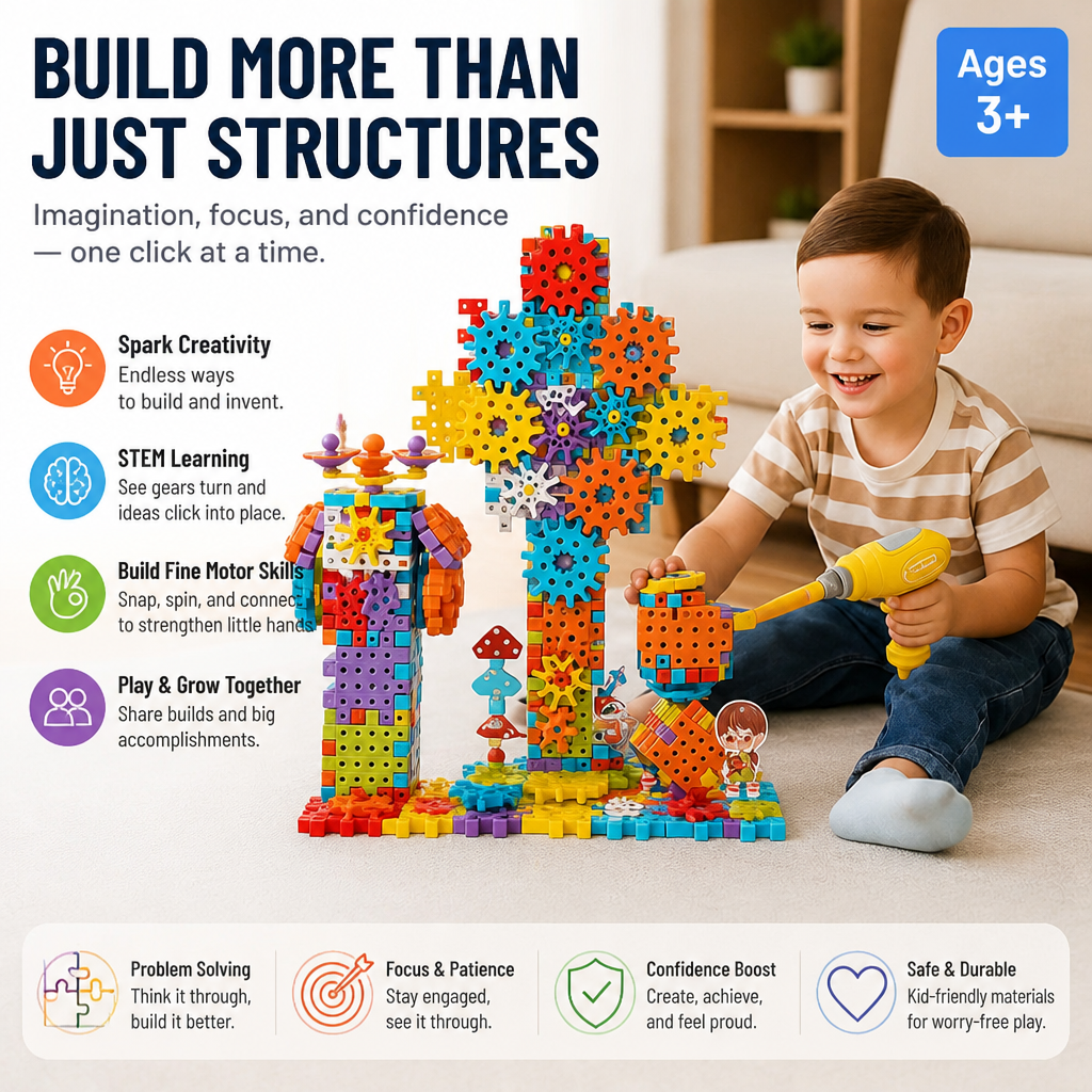 NovaCogs™ 3D Building Set — Ignite Creativity and Build Confidence with Every Click