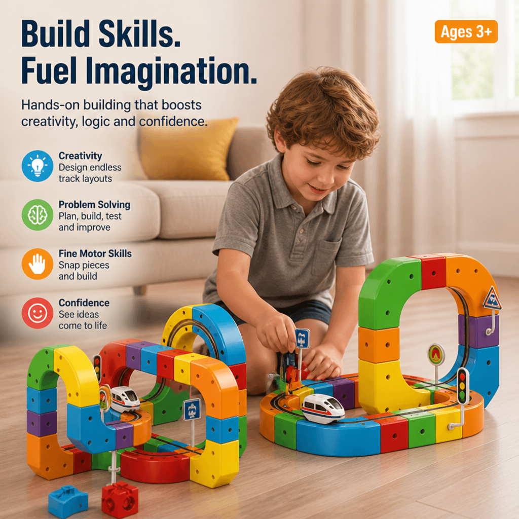 TurboTracks™ — Ignite Your Child’s Genius with Every Thrilling Build