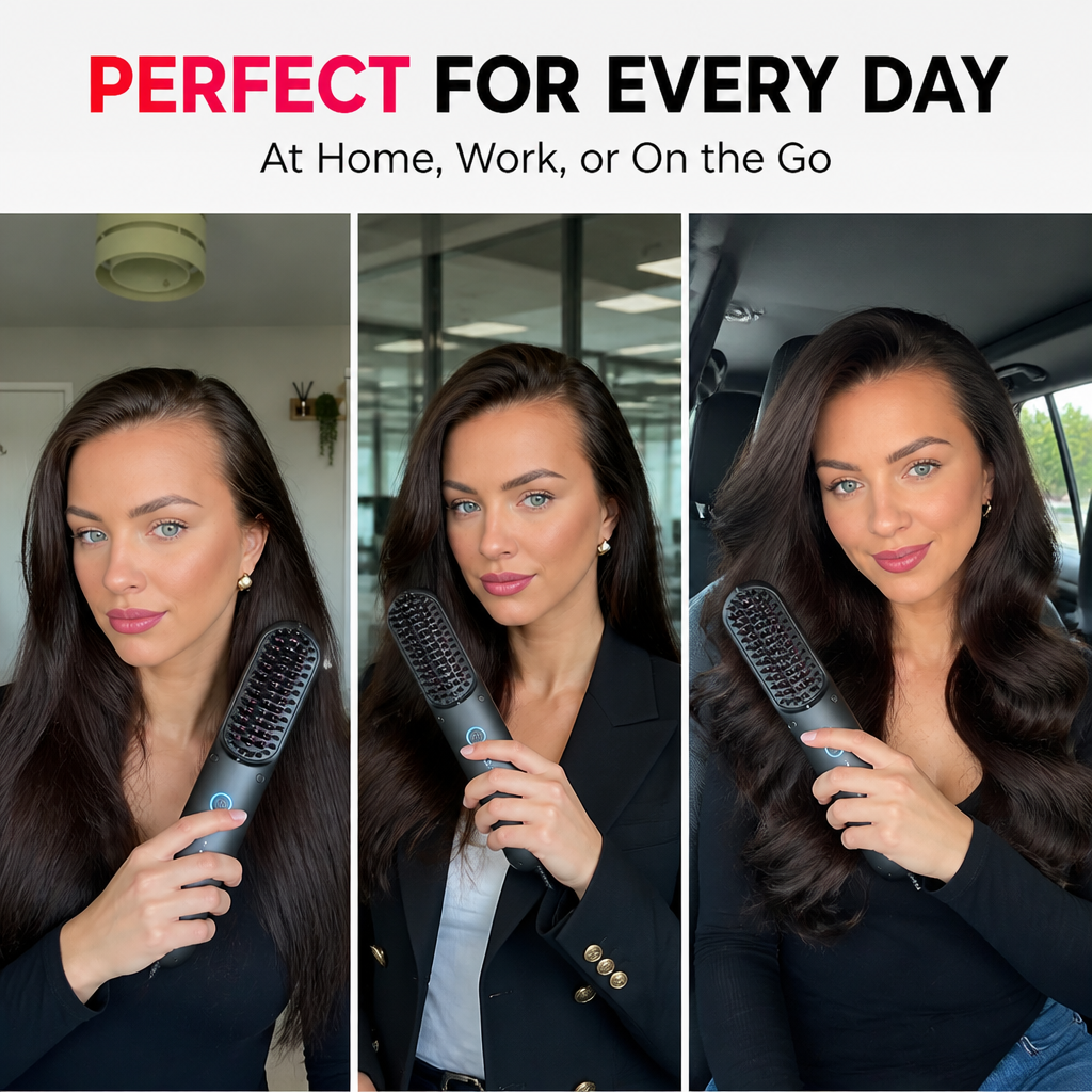 RadianceRush™ — Brush Frizz Into Glossy, Salon-Smooth Hair in One Cordless Pass