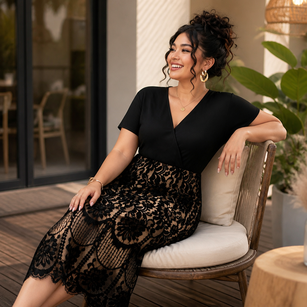 LuminaFleur™ Lace Evening Dress — Unleash Stunning Confidence with Every Curve You Own