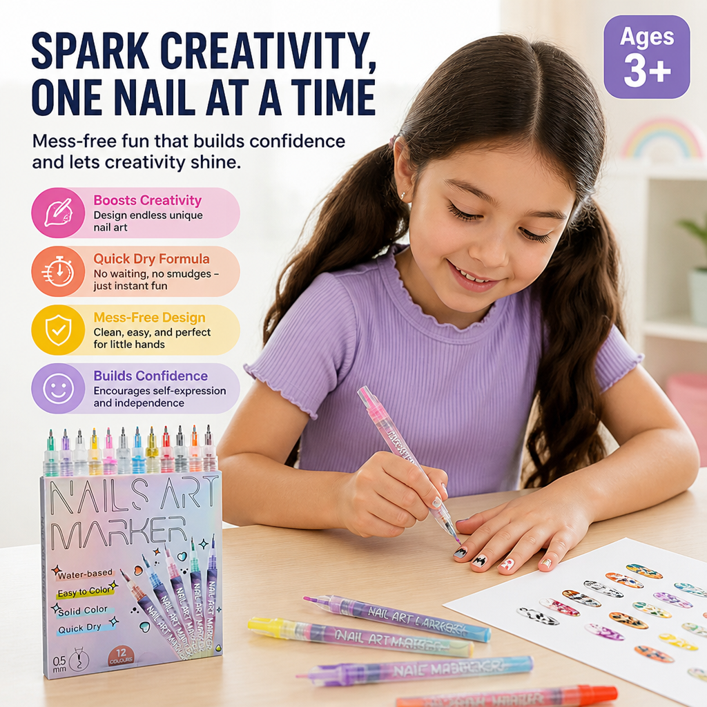 ColorSplash™ Nail Art Pen Set — Ignite Your Child’s Creativity with Instant, Mess-Free Fun