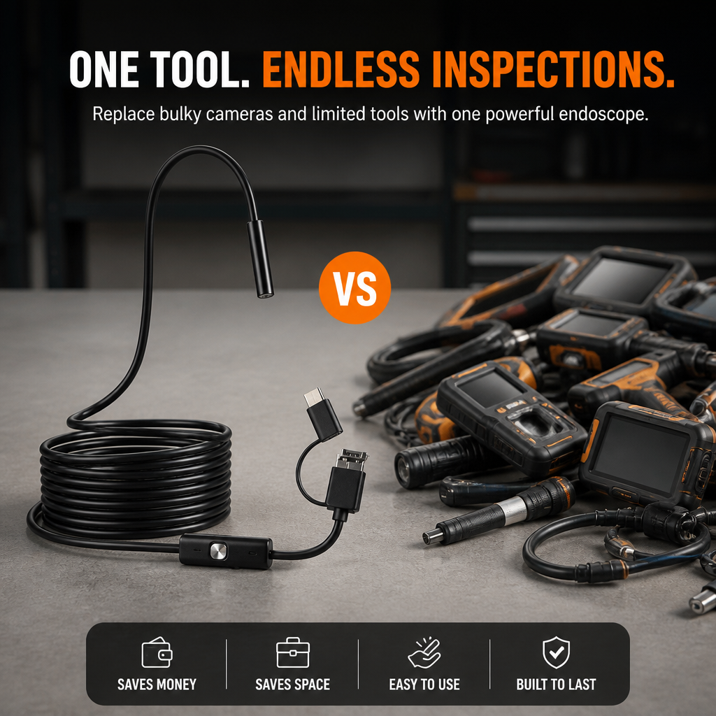 VisionPro™ Ultra HD Waterproof Endoscope — Spot Every Hidden Flaw with Rock-Solid Clarity and Durability