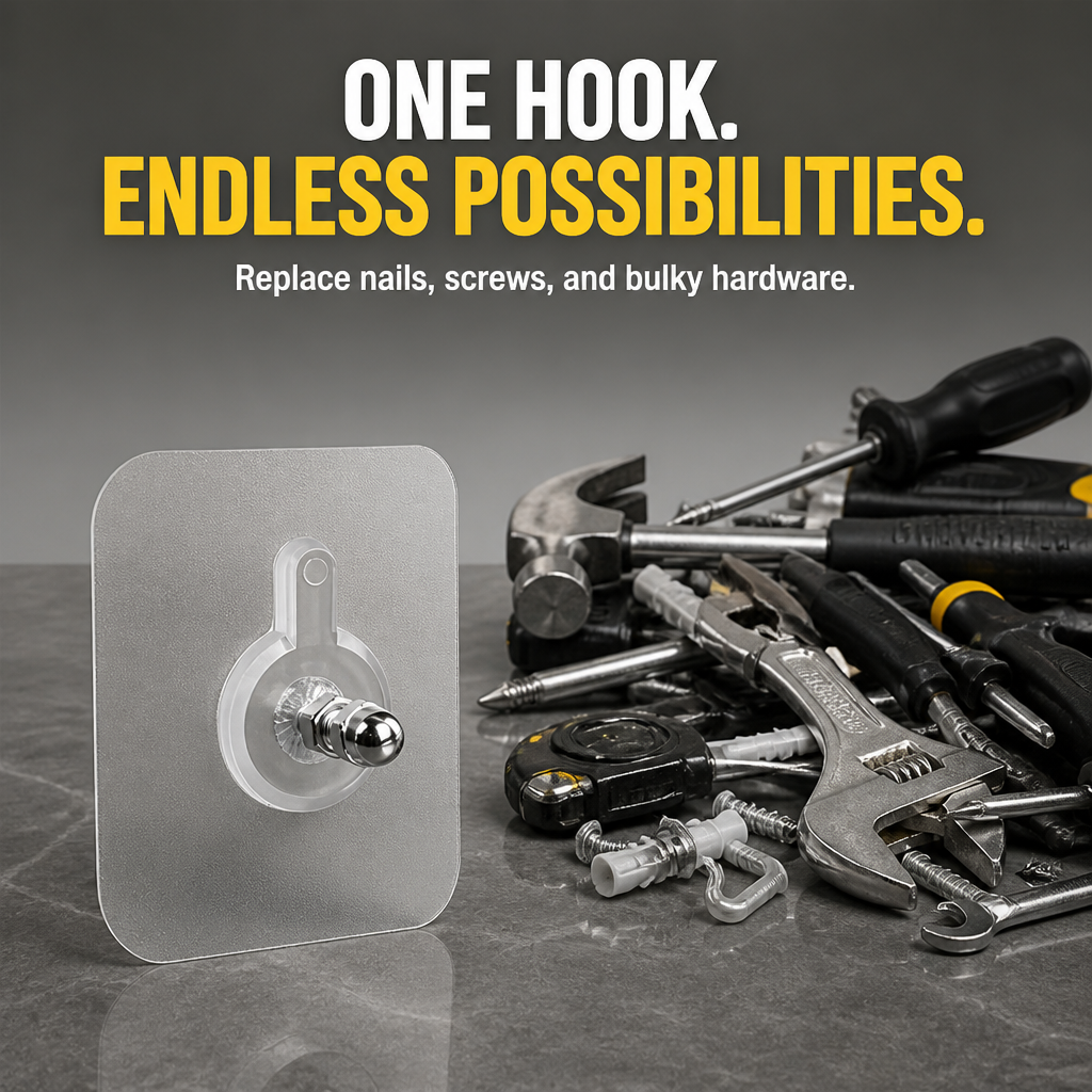 ClearCling™ Invisible Hooks — Instantly Organize Without a Single Wall Mark or Mess