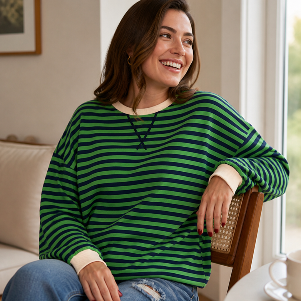 LuminaSoft™ Casual Long Sleeve Striped Shirt — Wrap Yourself in All-Day Softness and Timeless Style