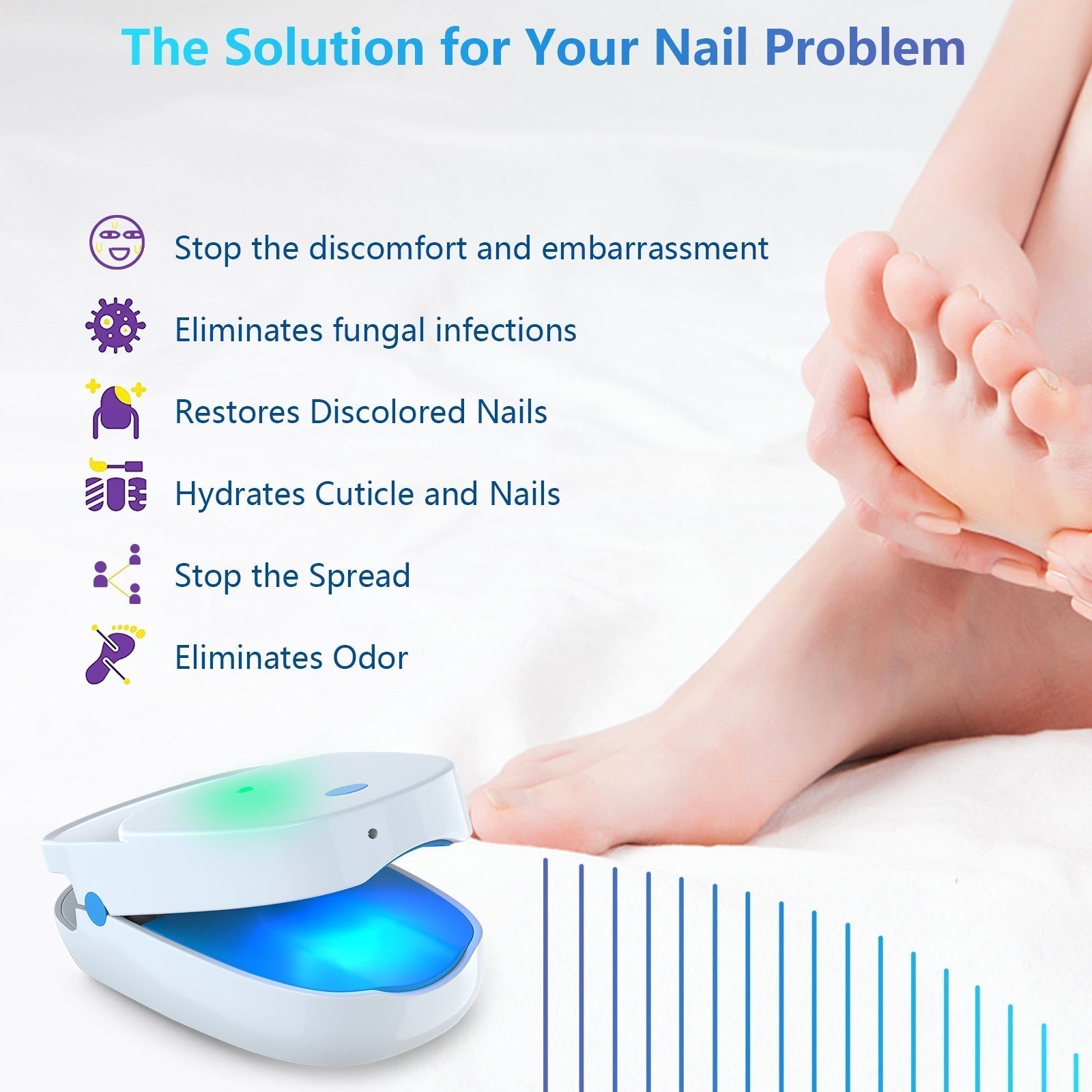 Portable Laser Therapy Device for Nail Cleaning - FDA Cleared