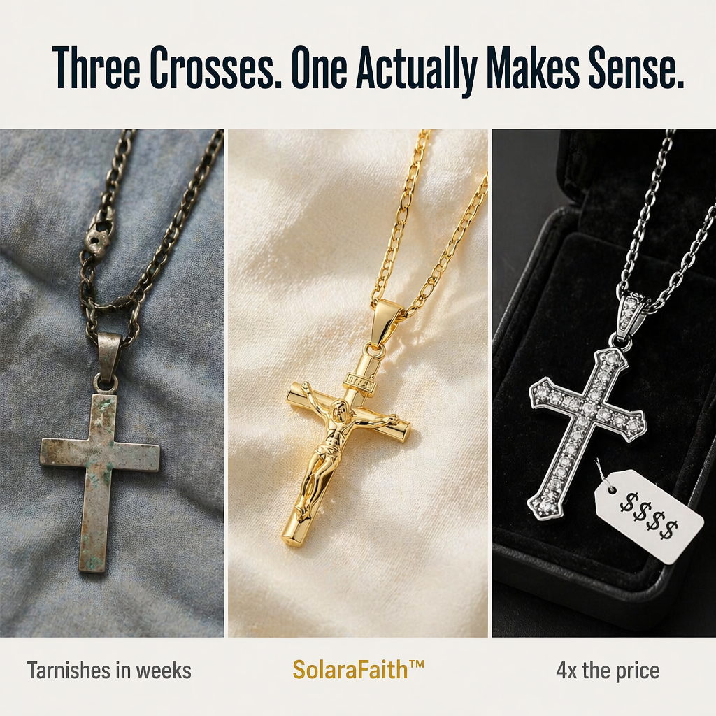 SolaraFaith™ — Wear a Crucifix That Won't Tarnish, Snap, or Turn Your Neck Green