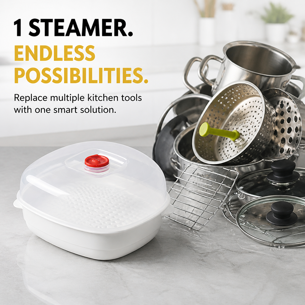 SteamEase™ — Unlock Fast, Flavor-Packed Meals That Energize Your Life