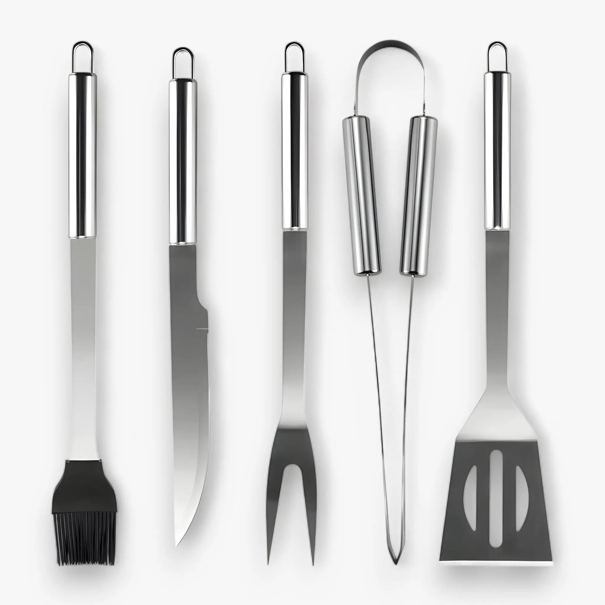 Stainless Steel BBQ Cutlery Set | Includes Carrying Case for Travel | Heat-Resistant Secure Grip | RostRanger