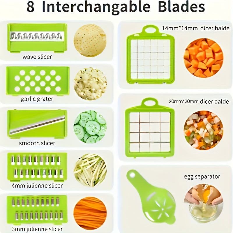 16-in-1 Multi-Functional Vegetable Chopper with Collecting Container