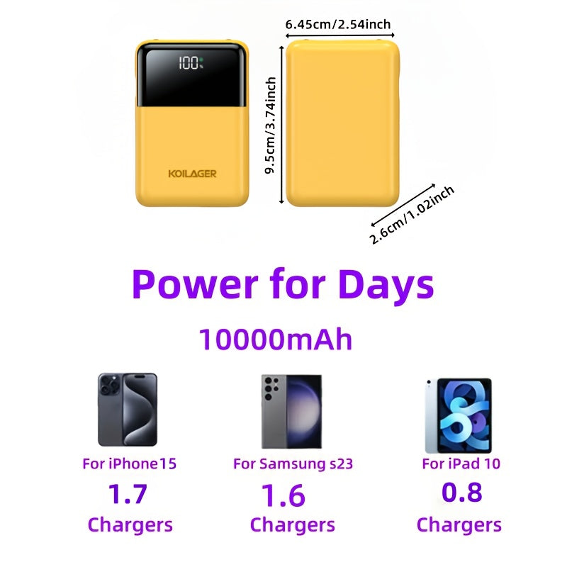 Mini Power Bank 10000mAh with Display