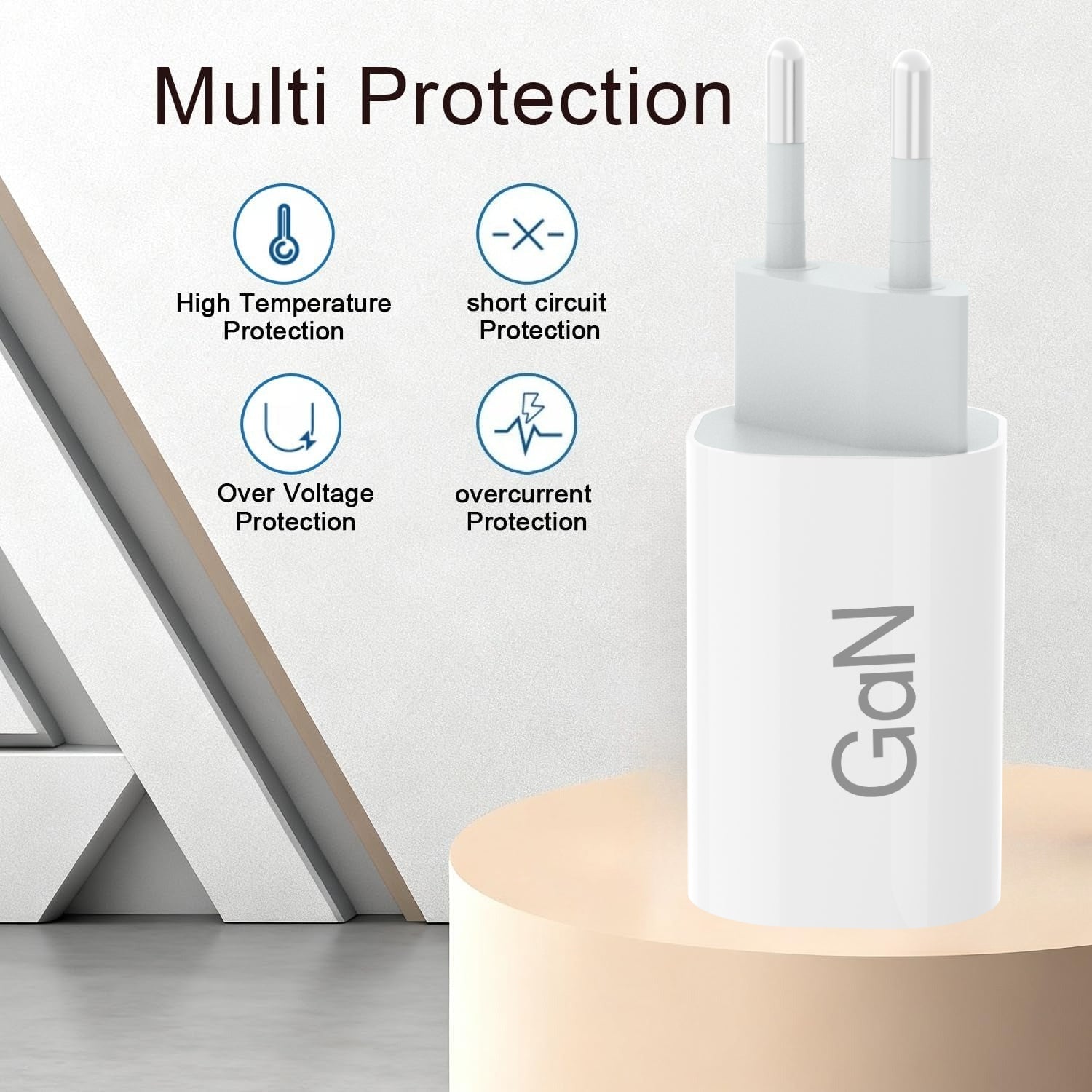 30W Dual-Port USB-C Charger with GaN Technology