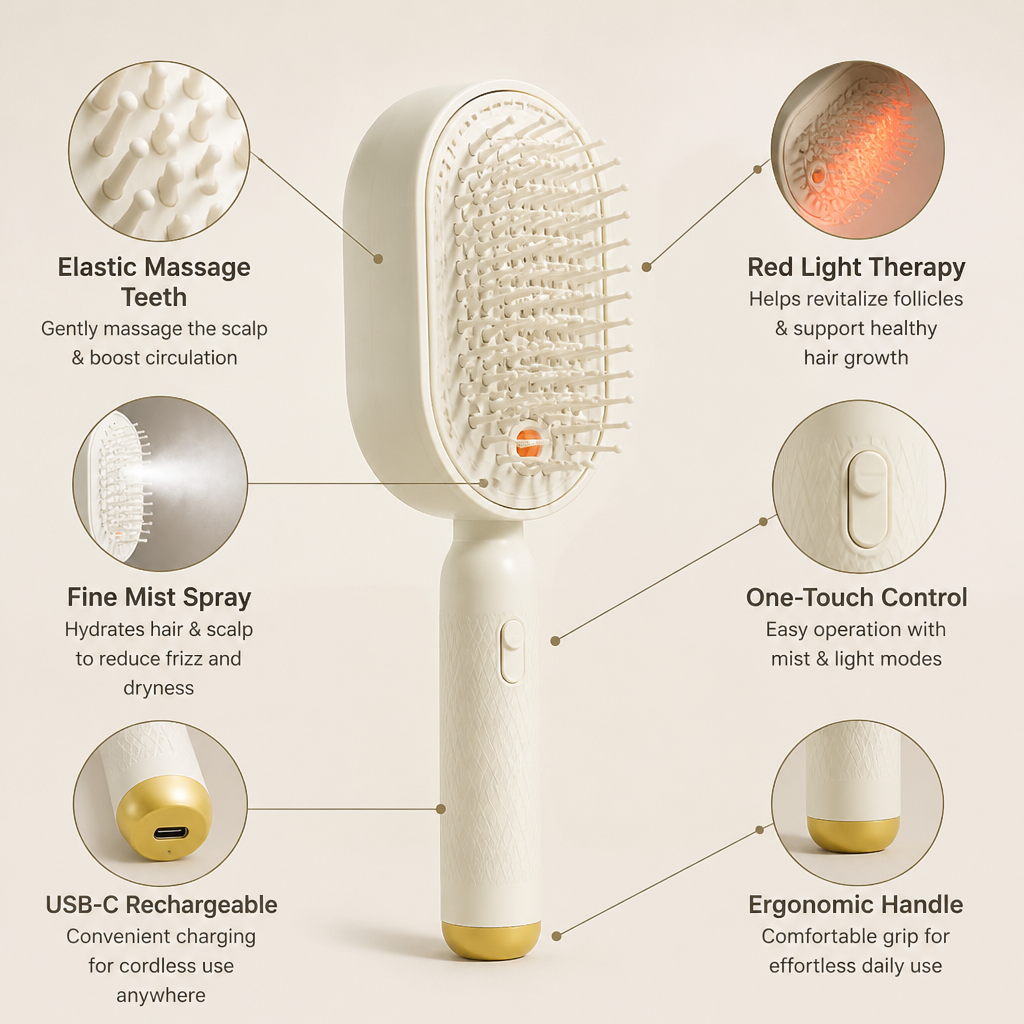 RevitaSilk™ Scalp Massager Comb — Turn Every Stroke into Silky, Stress-Free Hair Bliss