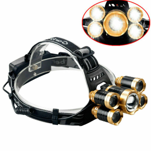Rechargeable Waterproof Headlamp Set with 5 LED Lights