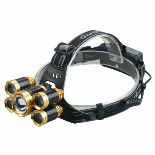 Rechargeable Waterproof Headlamp Set with 5 LED Lights