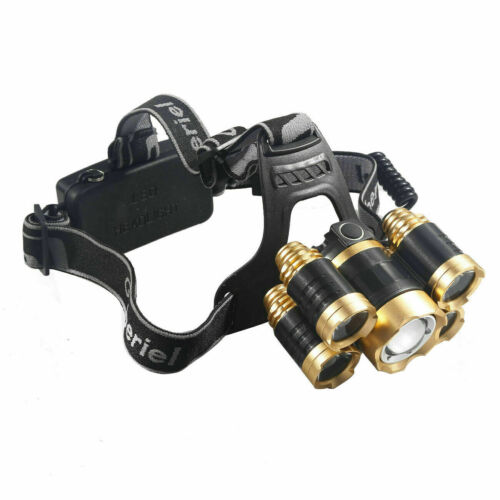 Rechargeable Waterproof Headlamp Set with 5 LED Lights