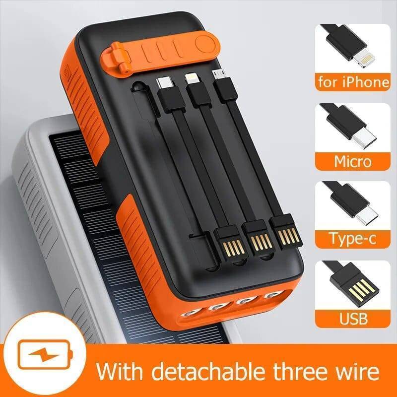 Solar Power Bank 61200mAh with Dual USB Output and Hand Crank