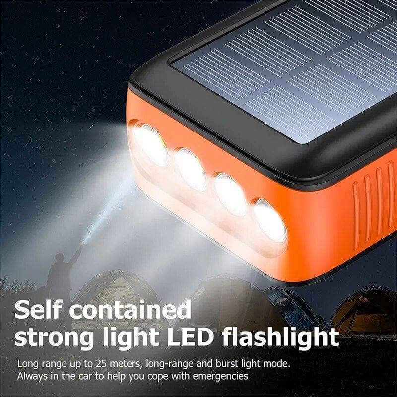 Solar Power Bank 61200mAh with Dual USB Output and Hand Crank