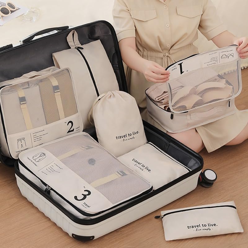 Water-Resistant 7-Piece Luggage Organizer Set