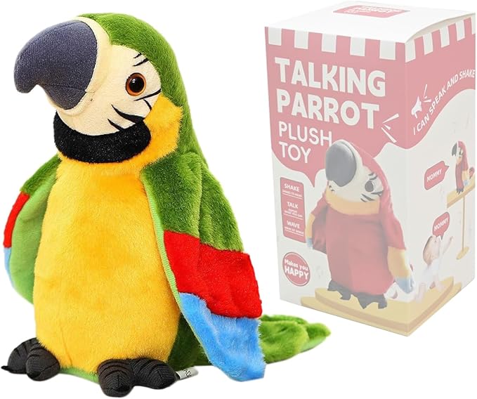 Talking Plush Parrot – Cuddly Toy for Interactive Fun