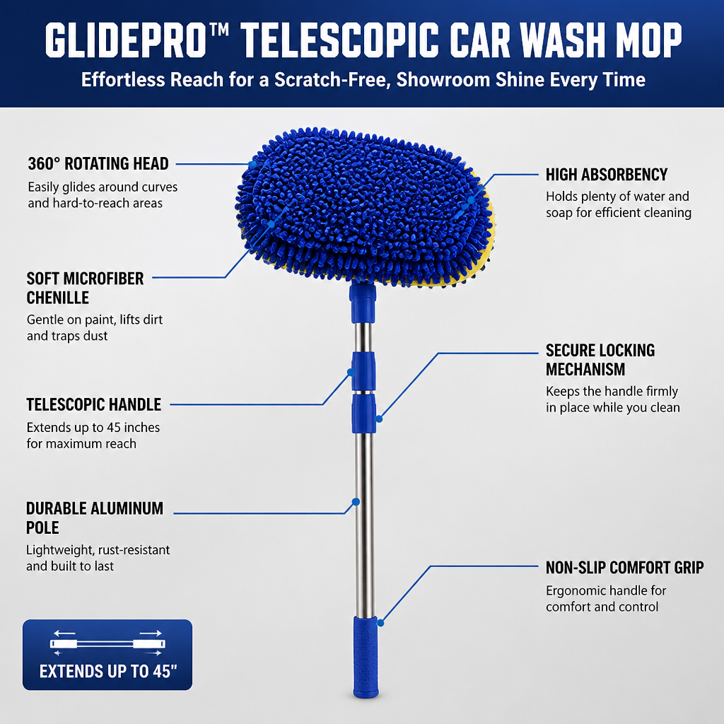 GlidePro™ — Effortless Reach for a Scratch-Free, Showroom Shine Every Time