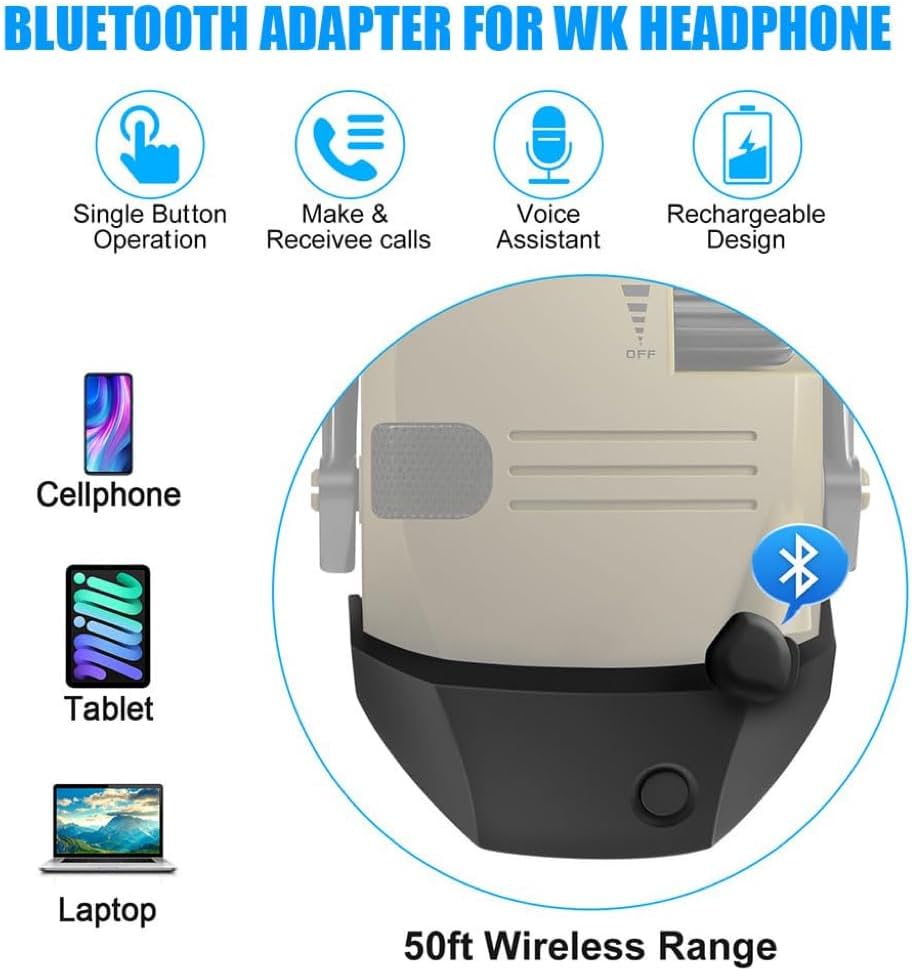 Wireless Hearing Protection Adapter for Shooting Earmuffs - Bluetooth