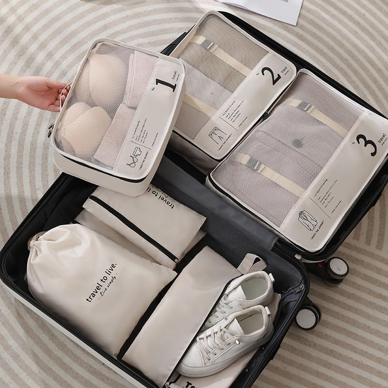 Water-Resistant 7-Piece Luggage Organizer Set