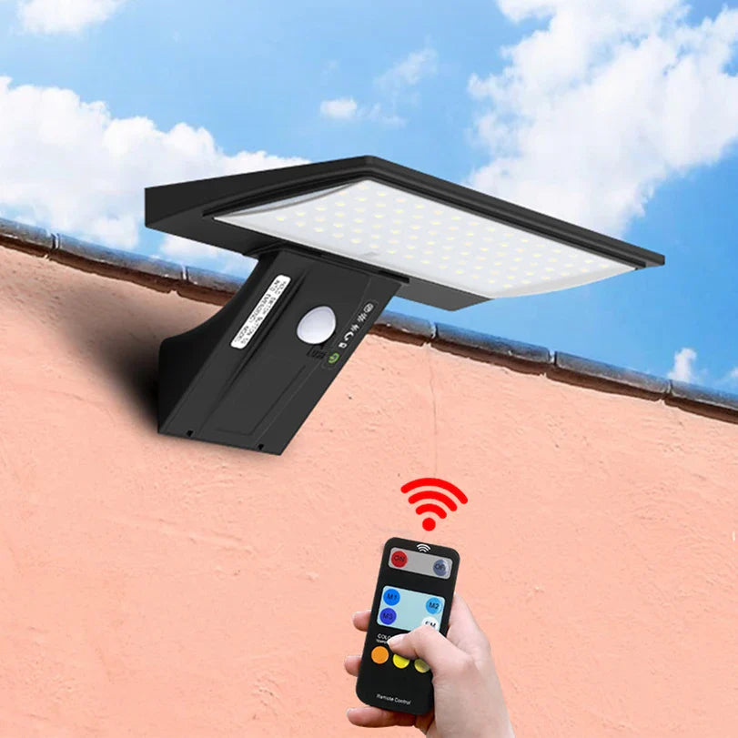 Solar Powered LED Wall Light with Motion Detector & Remote Control