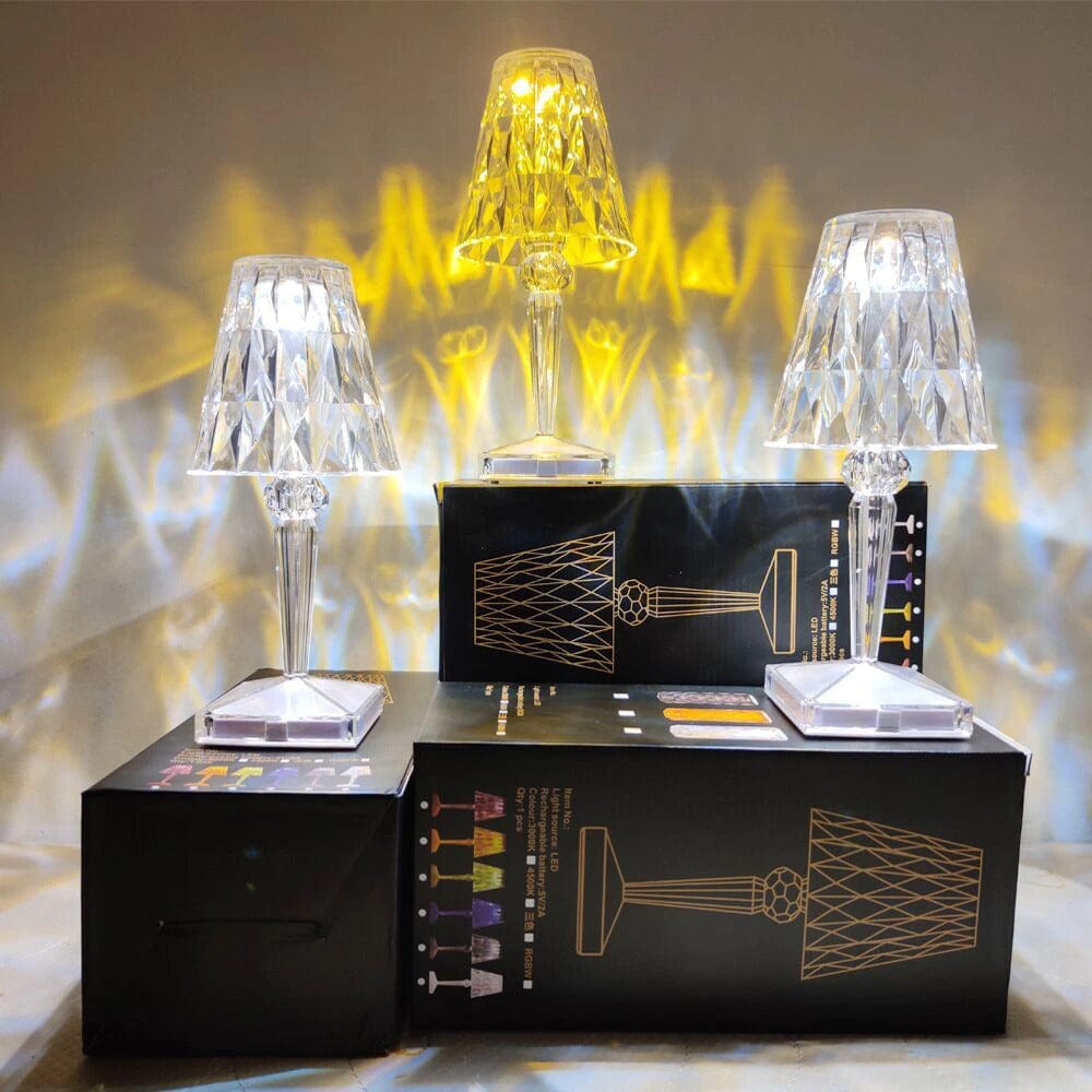 LED Glass Crystal Table Lamp