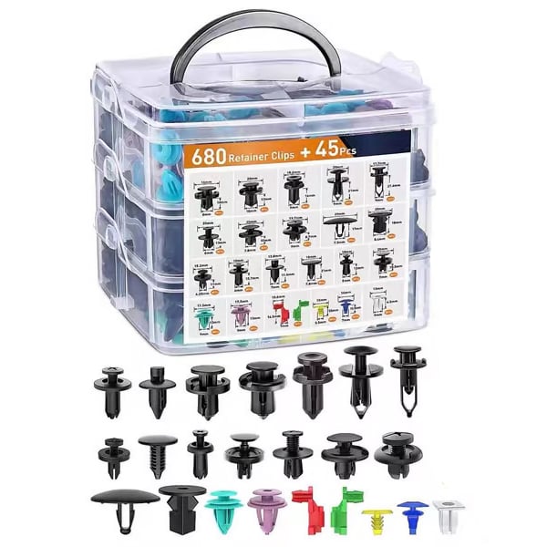 Set of 680 Automotive Fastening Clips