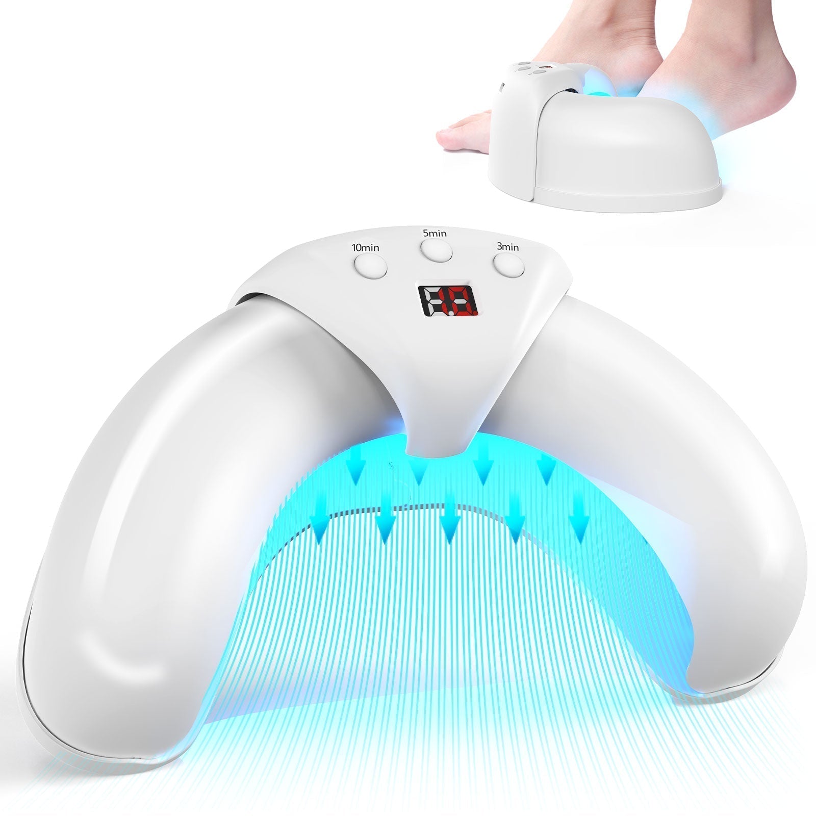 Home Device for Treating Nail Fungus on Multiple Toenails