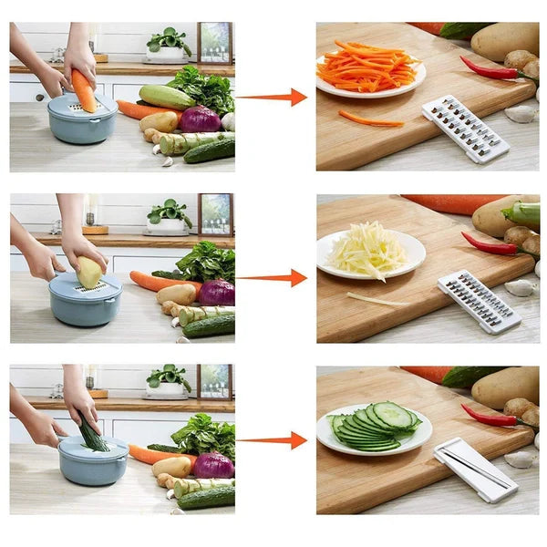 12-in-1 Vegetable Slicer – Transform Your Kitchen into a Clean Cooking Haven