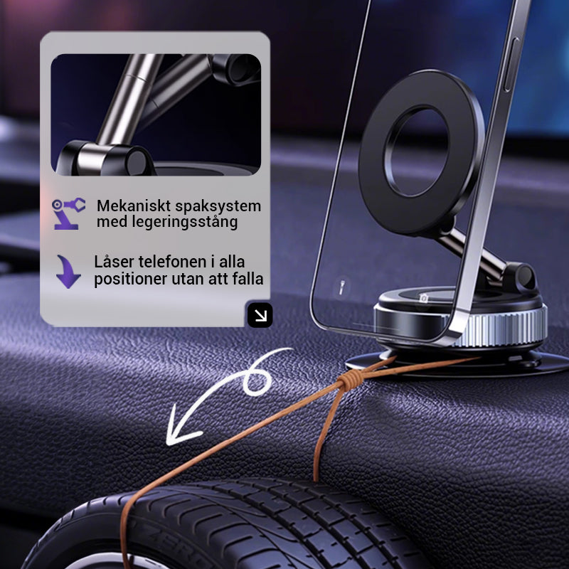 Magnetic Car Phone Mount with Vacuum Suction Power