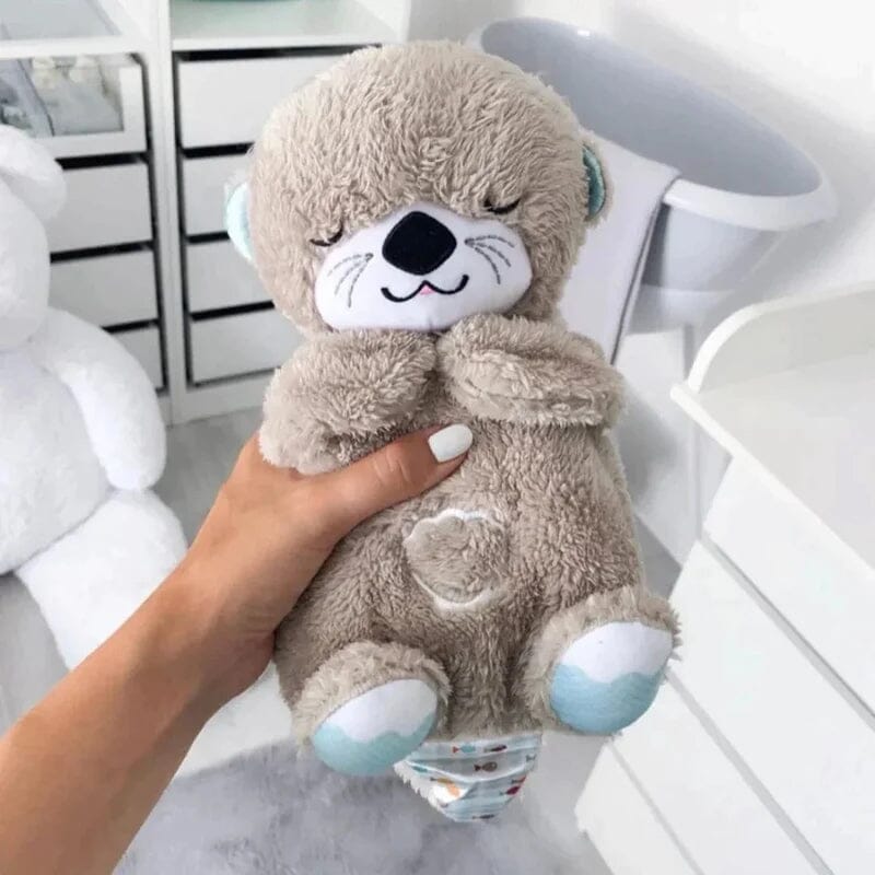 Soothing Plush Toy with Heartbeat and Sound Features – Otter