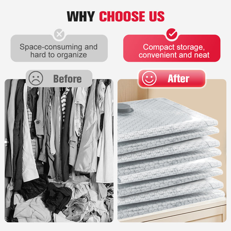 Vacuum Storage Bags with Pump – Save 80% More Space