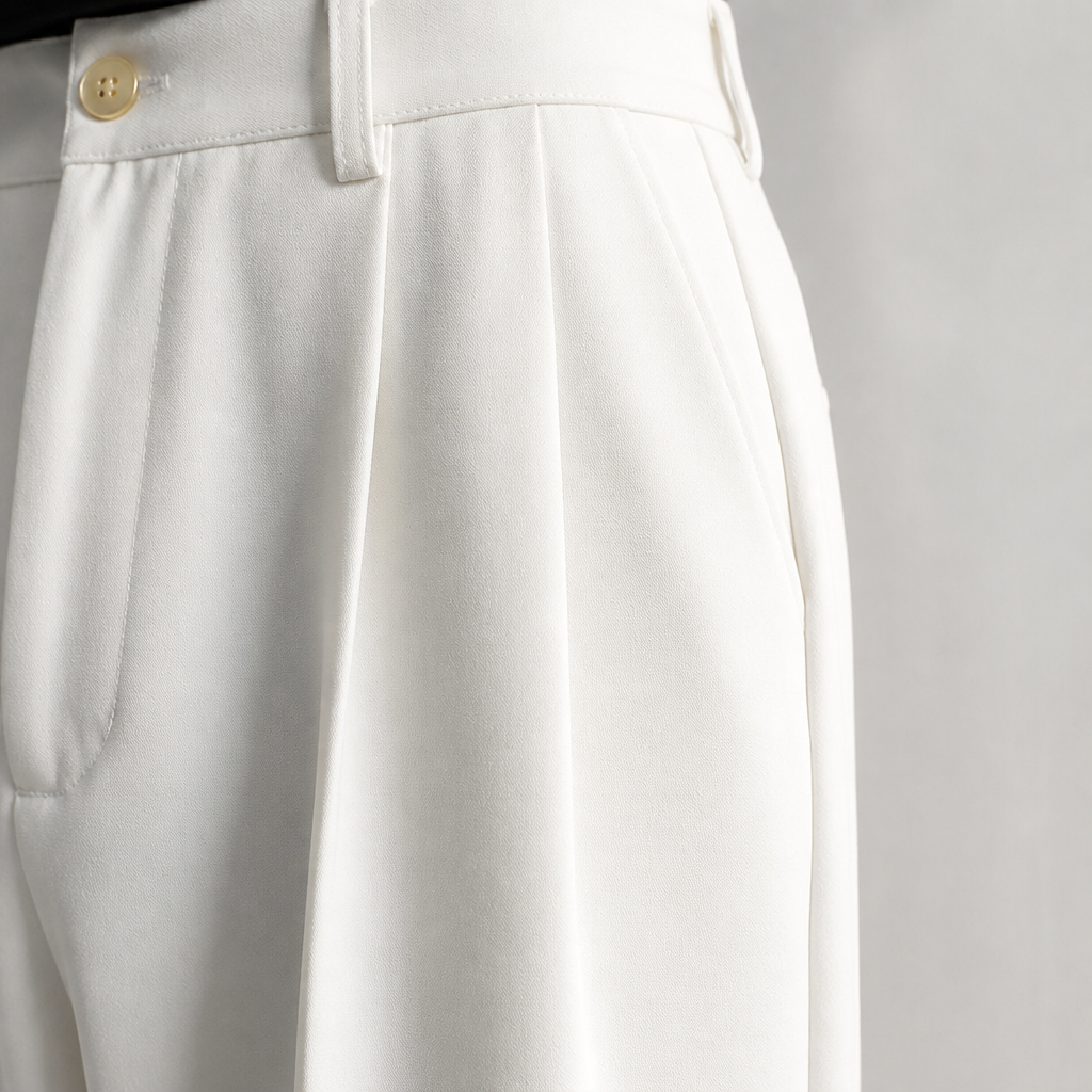 Marcello™ – High-Waisted Pleated Tailored Trousers with Relaxed Straight Leg