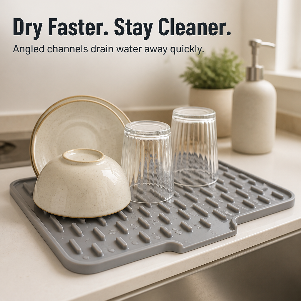 AquaGuard™ Mat — End Kitchen Chaos with Dry Counters and Safer Dishes Every Time