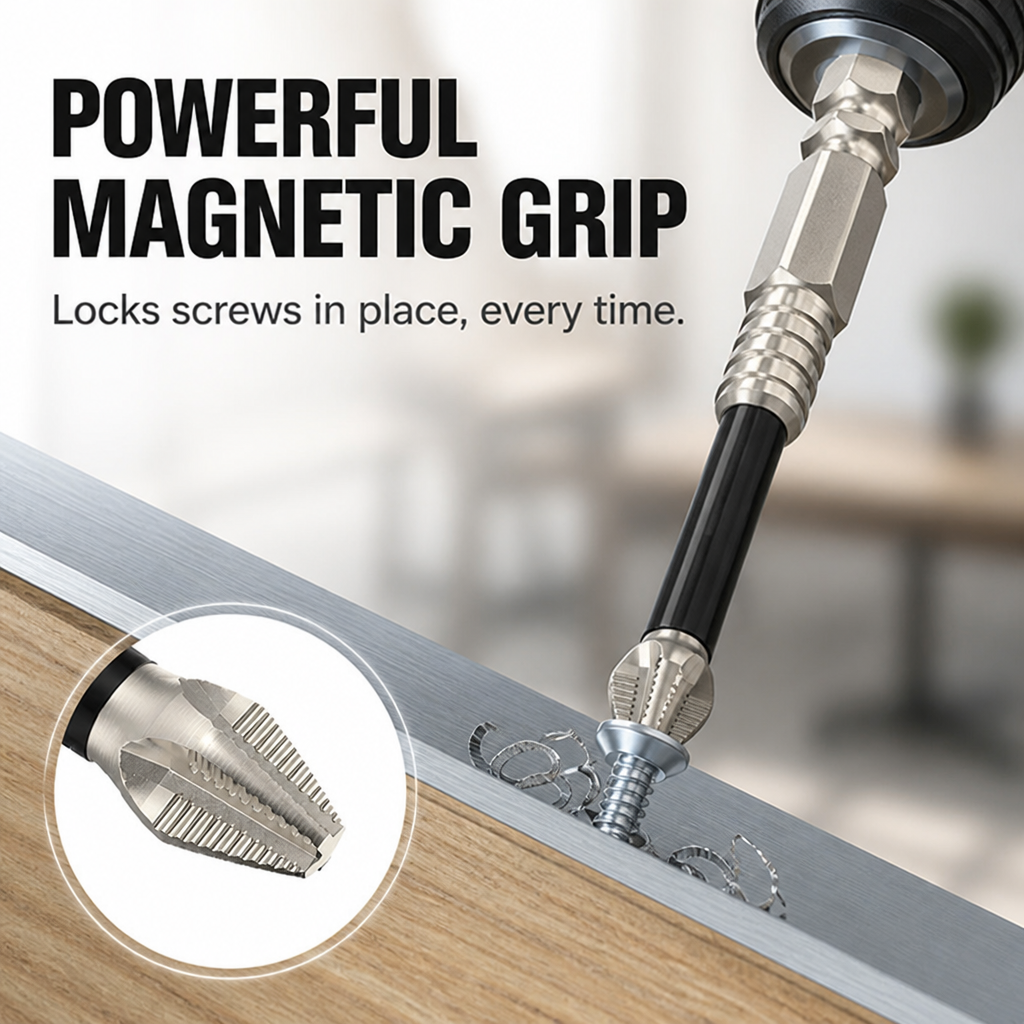 MagnoGrip™ Magnetic Screwdriver Bit Set — Lock Every Screw Instantly for Flawless, Frustration-Free Projects
